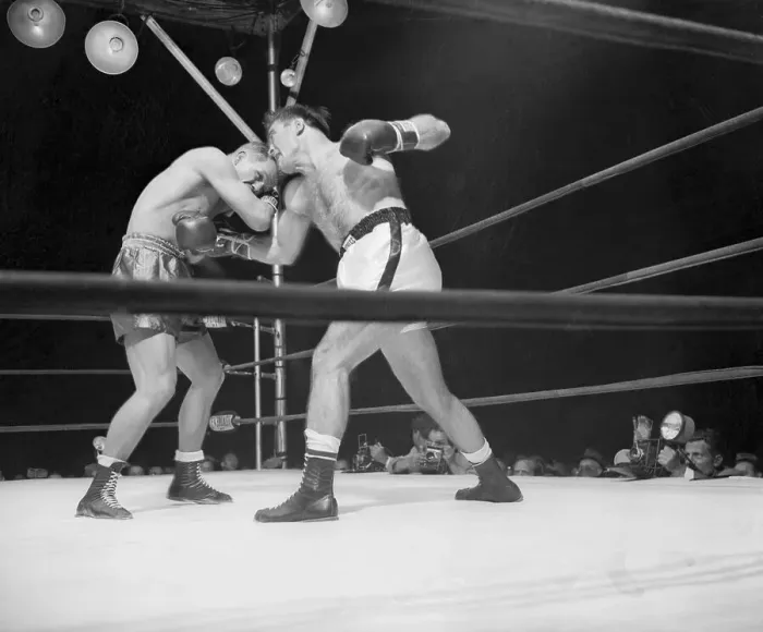 Framed Print : Marcel Cerdan Punching Tony Zale Framed Print : Marcel Cerdan Punching Tony Zale