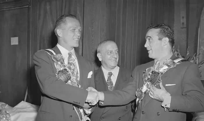 Framed Print : Marcel Cerdan Receives Title Belt Framed Print : Marcel Cerdan Receives Title Belt