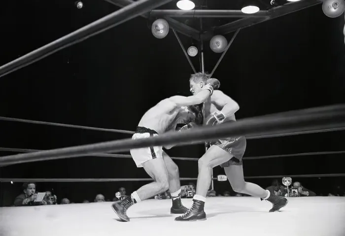 Framed Print : Marcel Cerdan and Tony Zale Trade Blows Framed Print : Marcel Cerdan and Tony Zale Trade Blows