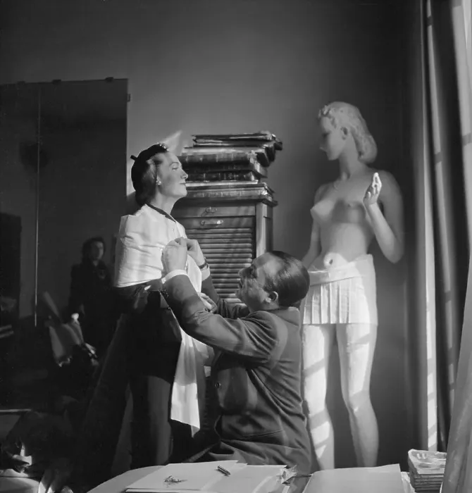 Framed Print : Marcel Rochas Fitting His Wife Framed Print : Marcel Rochas Fitting His Wife