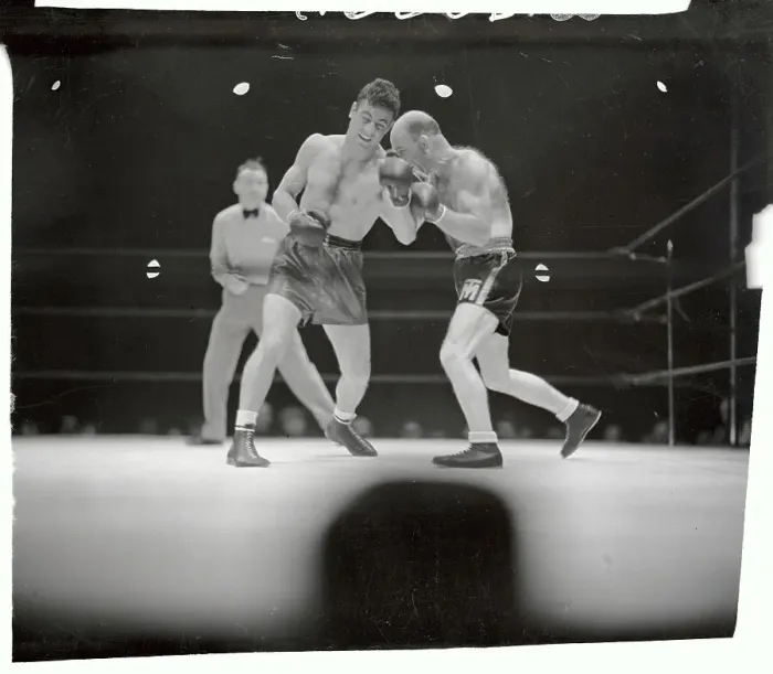 Framed Print : Marcel Thil and Freddy Apostoli in Action
