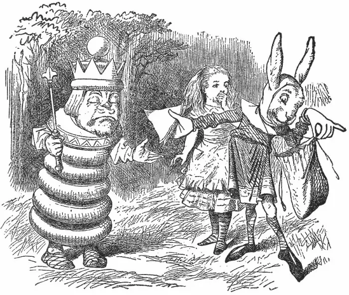 Framed Print : March Hare Giving the White King a Ham Sandwich in Through the Looking-Glass Framed Print : March Hare Giving the White King a Ham Sandwich in Through the Looking-Glass