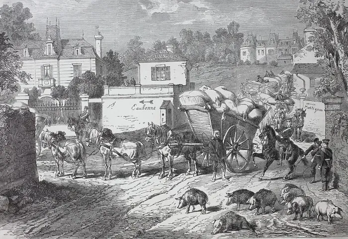 Framed Print : March of a requisition column through the village of Montlignon near Paris, France, during the Franco-Prussian War of 1870-1871, Historical, digitally restored reproduction of an original 19th century master, exact original date not known Framed Print : March of a requisition column through the village of Montlignon near Paris, France, during the Franco-Prussian War of 1870-1871, Historical, digitally restored reproduction of an original 19th century master, exact original date not known