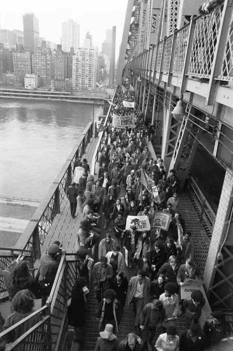 Framed Print : Marchers Crossing Queensborough Bridge Framed Print : Marchers Crossing Queensborough Bridge