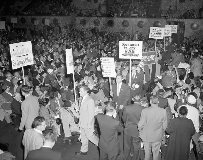 Framed Print : Marchers at Rally for Joseph McCarthy Framed Print : Marchers at Rally for Joseph McCarthy