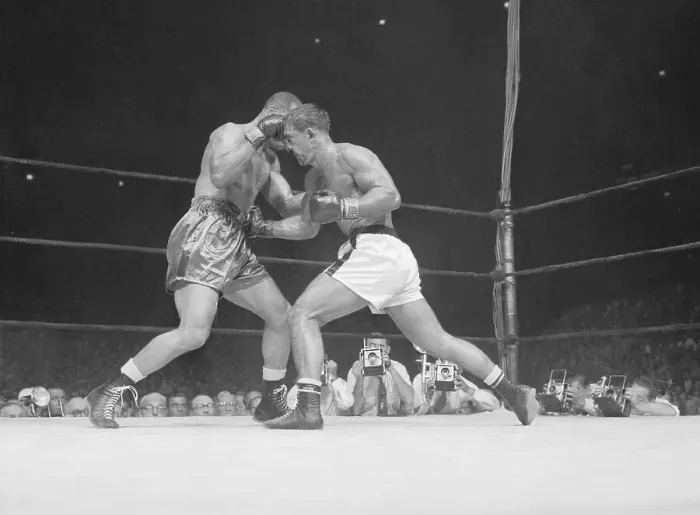 Framed Print : Marciano Punching Joe Louis Framed Print : Marciano Punching Joe Louis