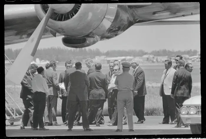 Framed Print : Marcos Perez Jimenez Surrounded by Security Men