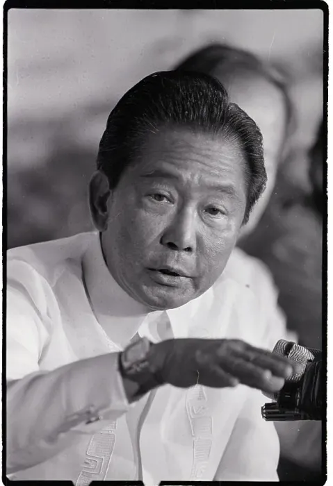 Framed Print : Marcos Speaking at Press Conference