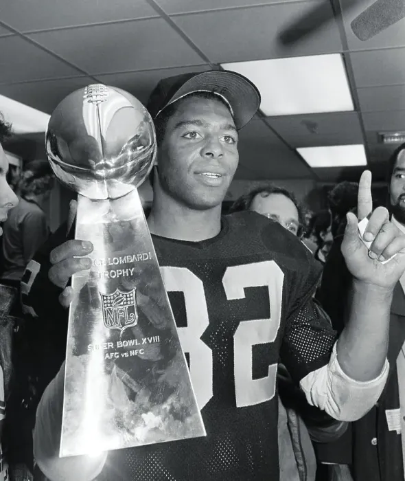 Framed Print : Marcus Allen Holding Trophy Framed Print : Marcus Allen Holding Trophy