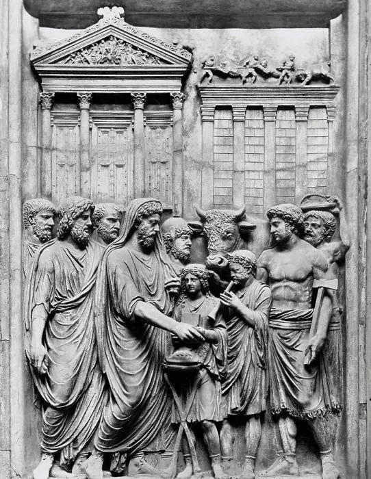 Framed Print : Marcus Aurelius with Entourage Framed Print : Marcus Aurelius with Entourage