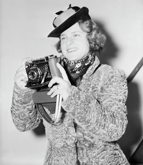 Framed Print : Margaret Bourke-White With Camera Framed Print : Margaret Bourke-White With Camera