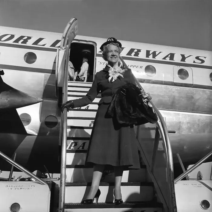 Framed Print : Margaret Chase Smith Boarding Airplane Framed Print : Margaret Chase Smith Boarding Airplane