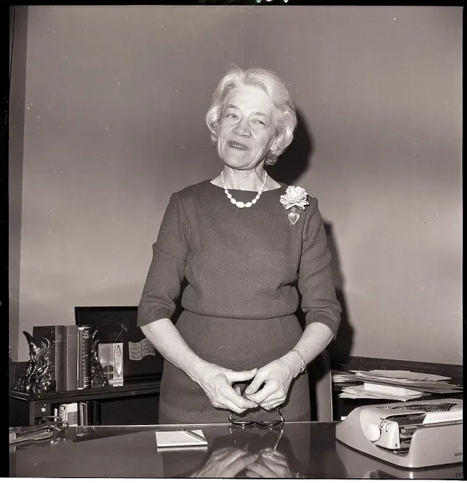 Framed Print : Margaret Chase Smith Standing at Desk Framed Print : Margaret Chase Smith Standing at Desk