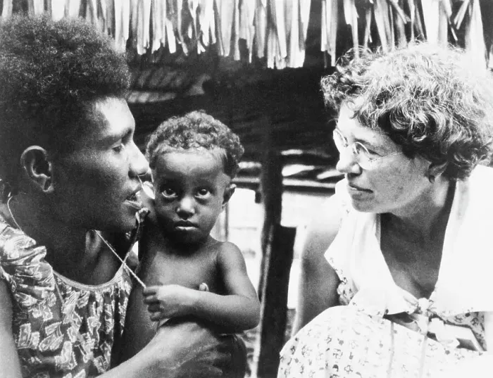 Framed Print : Margaret Mead with Manus Mother and Child Framed Print : Margaret Mead with Manus Mother and Child