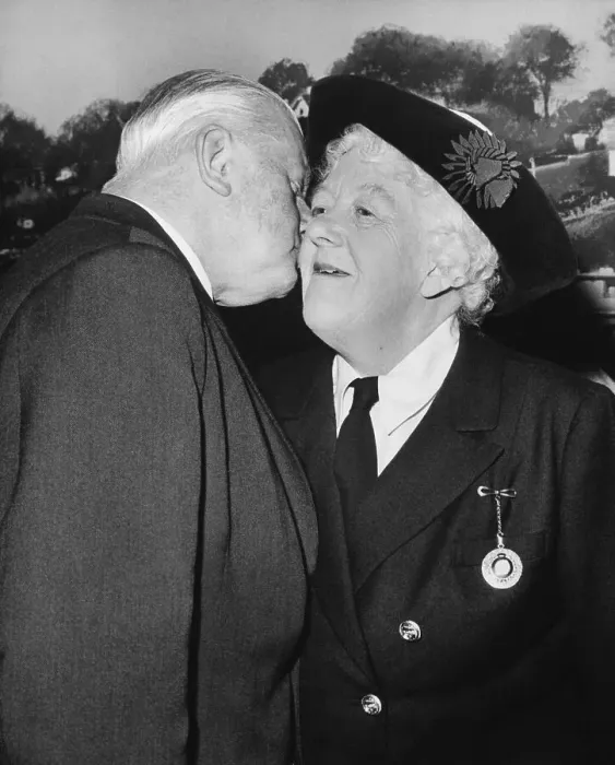 Framed Print : Margaret Rutherford Kissed By Husband Framed Print : Margaret Rutherford Kissed By Husband