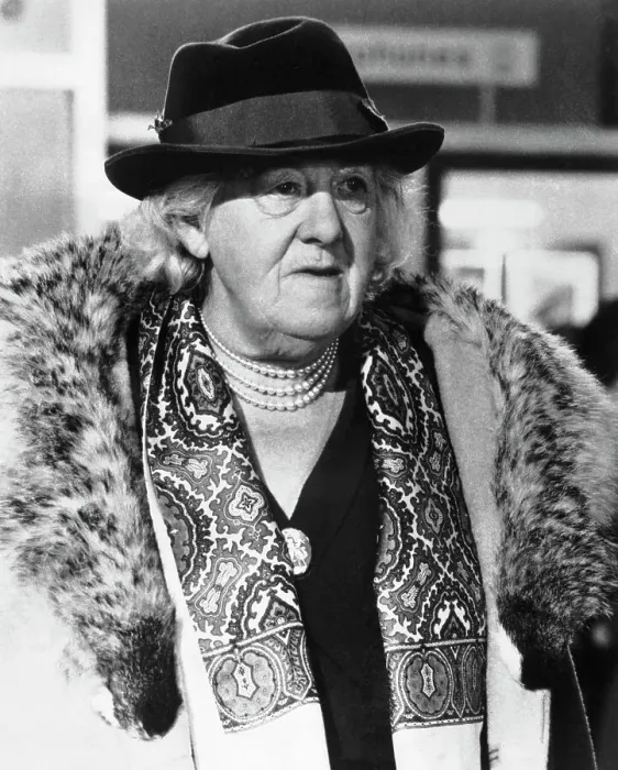 Framed Print : Margaret Rutherford Wearing Hat and Fur