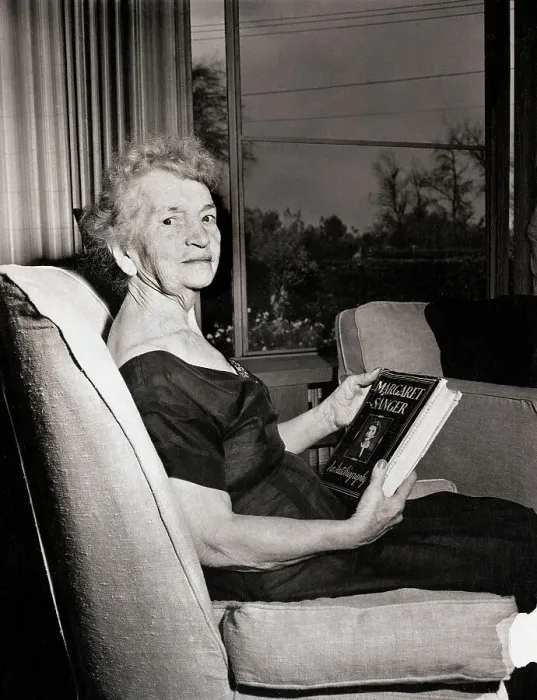 Framed Print : Margaret Sanger Seated with Her Book Framed Print : Margaret Sanger Seated with Her Book