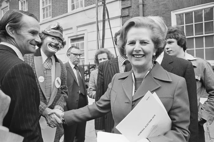 Framed Print : Margaret Thatcher Shaking Hands W / Clown Framed Print : Margaret Thatcher Shaking Hands W / Clown