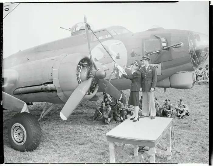 Framed Print : Margo Kurtz Christening an Aircraft Framed Print : Margo Kurtz Christening an Aircraft