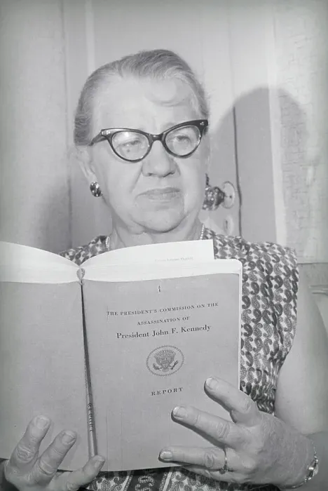 Framed Print : Marguerite Oswald Reading Warren Commission Report Framed Print : Marguerite Oswald Reading Warren Commission Report