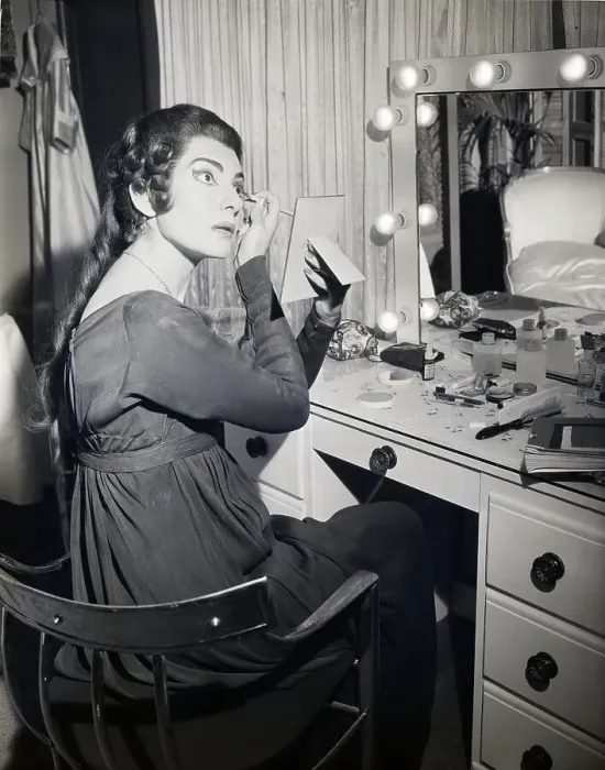 Framed Print : Maria Callas Applying Stage Makeup Framed Print : Maria Callas Applying Stage Makeup