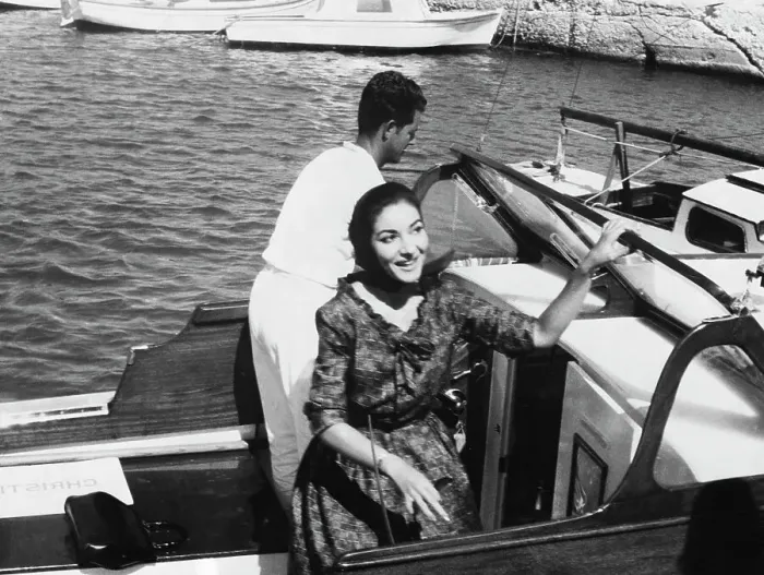 Framed Print : Maria Callas Arriving in Port Framed Print : Maria Callas Arriving in Port