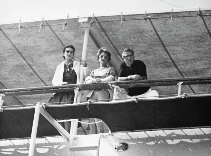Framed Print : Maria Callas and Artemis Onassis Riding on Yacht Framed Print : Maria Callas and Artemis Onassis Riding on Yacht