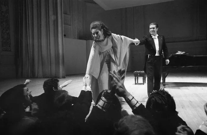 Framed Print : Maria Callas Bending to Greet Audience Framed Print : Maria Callas Bending to Greet Audience