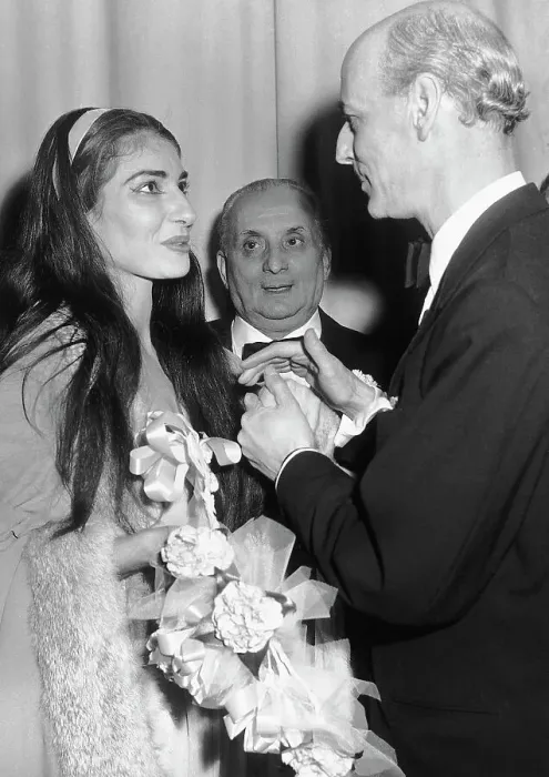 Framed Print : Maria Callas with Husband and Rudolph Bing Framed Print : Maria Callas with Husband and Rudolph Bing