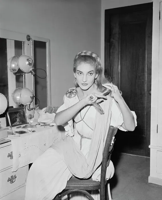 Framed Print : Maria Meneghini Callas Checking Makeup Framed Print : Maria Meneghini Callas Checking Makeup