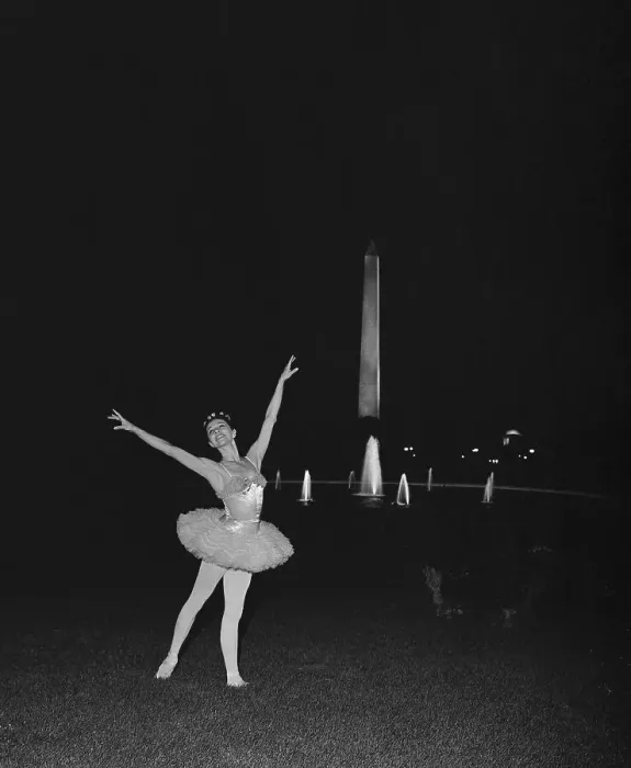 Framed Print : Maria Tallchief Dancing by Washington Monument Framed Print : Maria Tallchief Dancing by Washington Monument