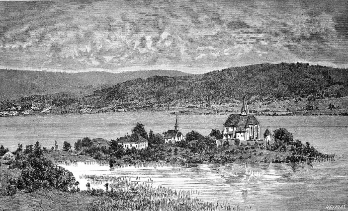 Framed Print : Maria Woerth, Carinthia, Austria, Historical, digital reproduction of an original from the 19th century Framed Print : Maria Woerth, Carinthia, Austria, Historical, digital reproduction of an original from the 19th century