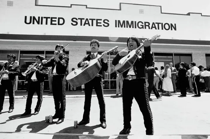Framed Print : Mariachi Band Outside The U.S. Immigration Office Framed Print : Mariachi Band Outside The U.S. Immigration Office