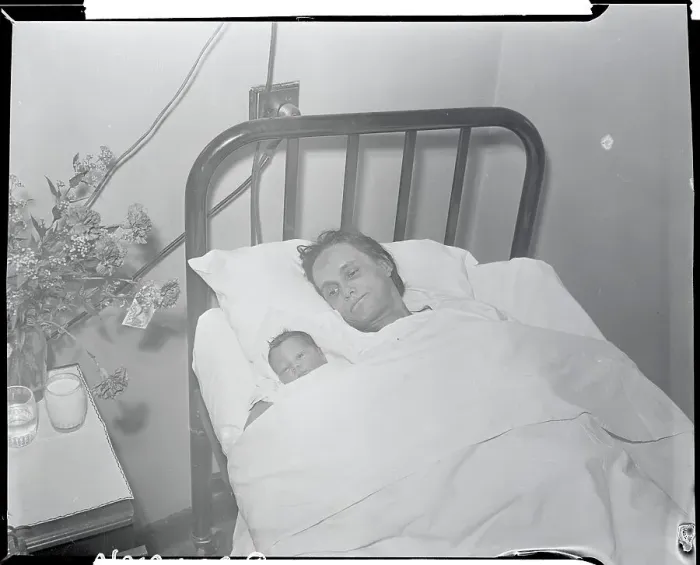 Framed Print : Marietta Romito Lying with New Born Framed Print : Marietta Romito Lying with New Born