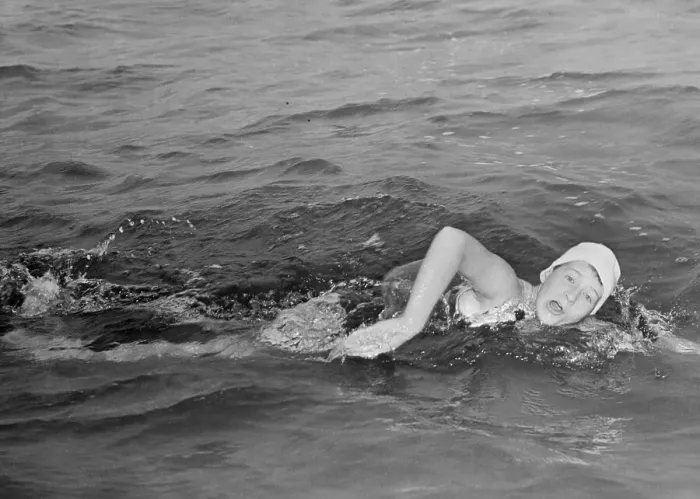 Framed Print : Marilyn Bell Swimming Lake Ontario Framed Print : Marilyn Bell Swimming Lake Ontario