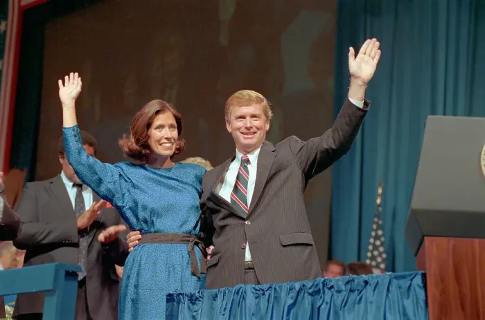 Framed Print : Marilyn and Dan Quayle Waving Framed Print : Marilyn and Dan Quayle Waving