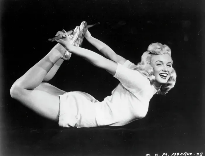 Framed Print : Marilyn Doing Yoga Framed Print : Marilyn Doing Yoga