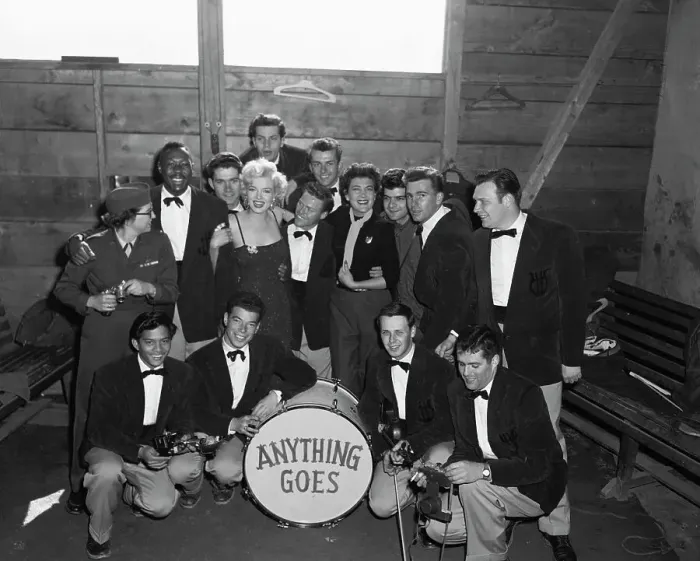 Framed Print : Marilyn Monroe and Band Framed Print : Marilyn Monroe and Band