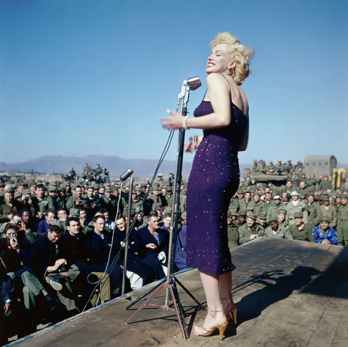 Framed Print : Marilyn Monroe Entertain Troops Framed Print : Marilyn Monroe Entertain Troops