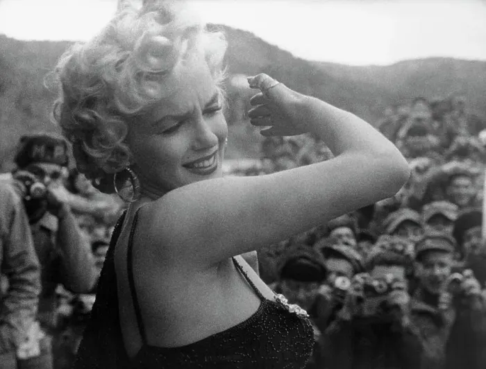 Framed Print : Marilyn Monroe Entertaining the Troops Framed Print : Marilyn Monroe Entertaining the Troops