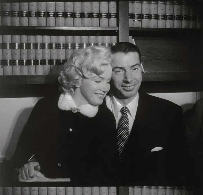 Framed Print : Marilyn Monroe and Joe DiMaggio Sitting Close Together Framed Print : Marilyn Monroe and Joe DiMaggio Sitting Close Together