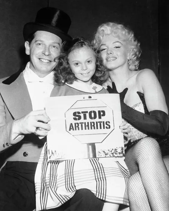 Framed Print : Marilyn Monroe and Milton Berle with Arthritis Poster Girl Framed Print : Marilyn Monroe and Milton Berle with Arthritis Poster Girl
