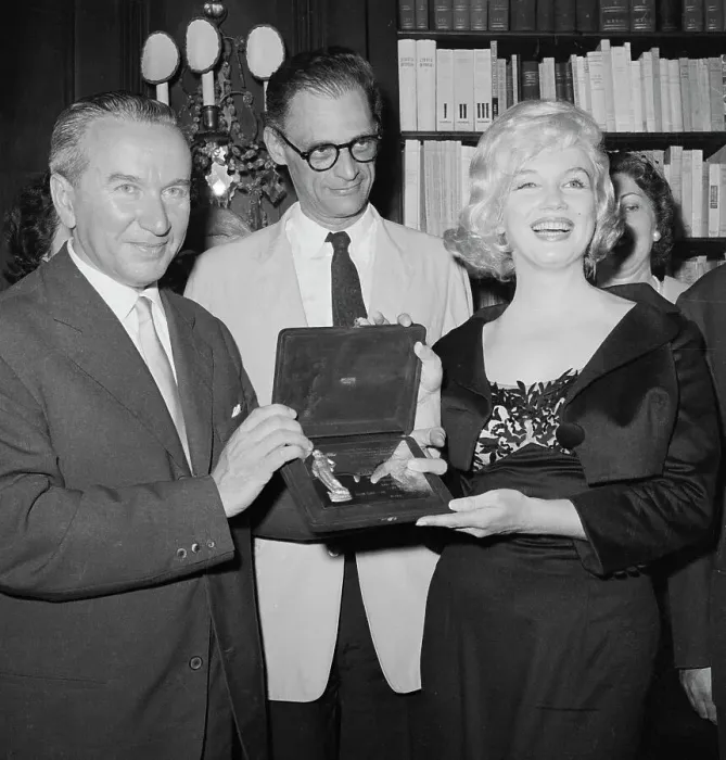 Framed Print : Marilyn Monroe Receiving Awards Framed Print : Marilyn Monroe Receiving Awards