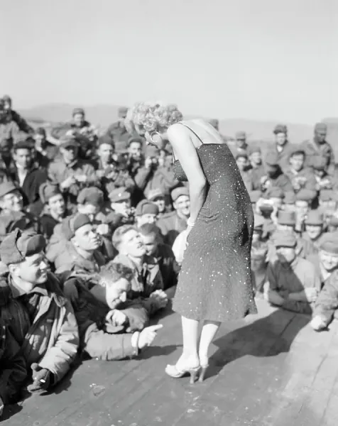 Marilyn Monroe with Troops in Korea, 1954 Print. Art Prints