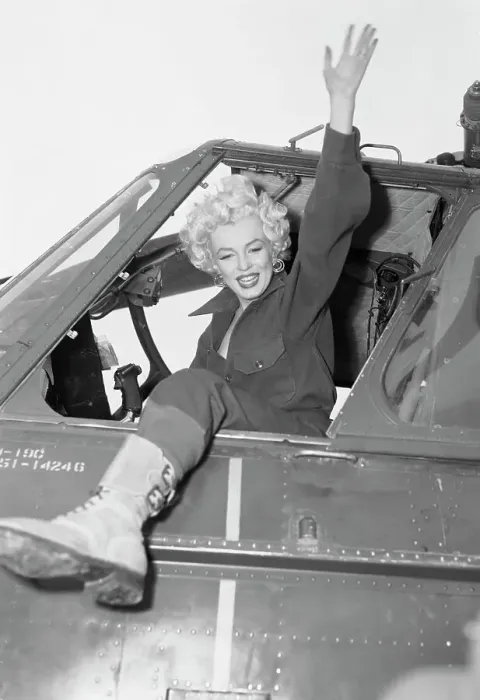 Framed Print : Marilyn Monroe Wearing GI Clothing
