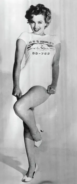 Framed Print : Marilyn Monroe Wearing USS Henley T-Shirt Framed Print : Marilyn Monroe Wearing USS Henley T-Shirt