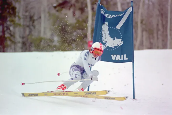 Framed Print : Marina Kiehl Skiing the Super G Framed Print : Marina Kiehl Skiing the Super G