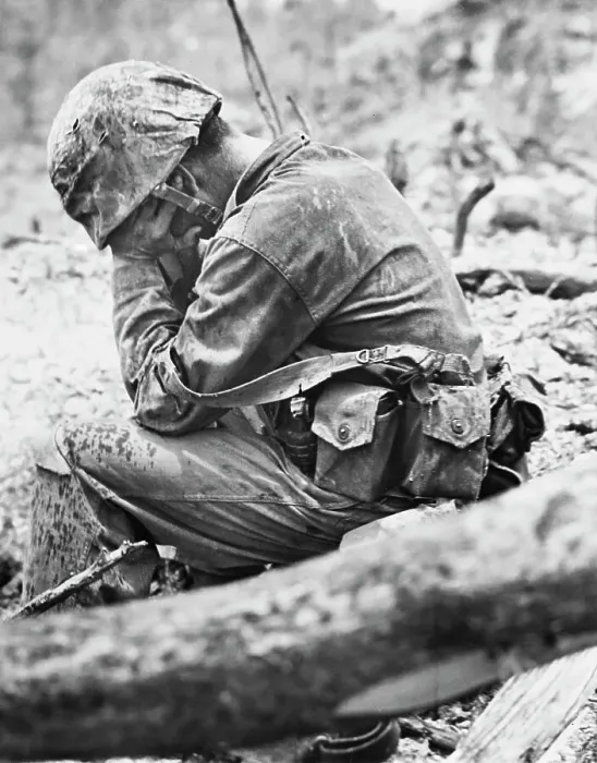 Framed Print : Marine in Despair Framed Print : Marine in Despair
