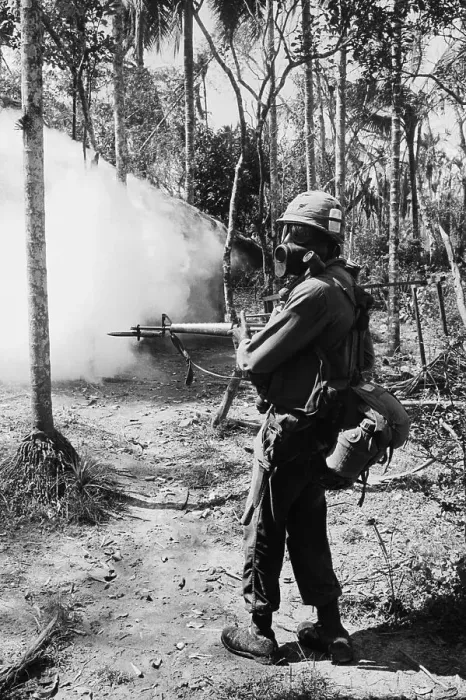 Framed Print : Marine With Gas Mask in Vietnam Framed Print : Marine With Gas Mask in Vietnam