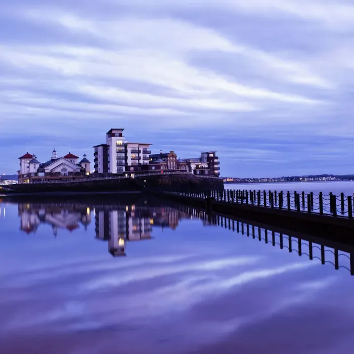 Framed Print : Marine Lake Footbridge, Weston Super Mare Framed Print : Marine Lake Footbridge, Weston Super Mare